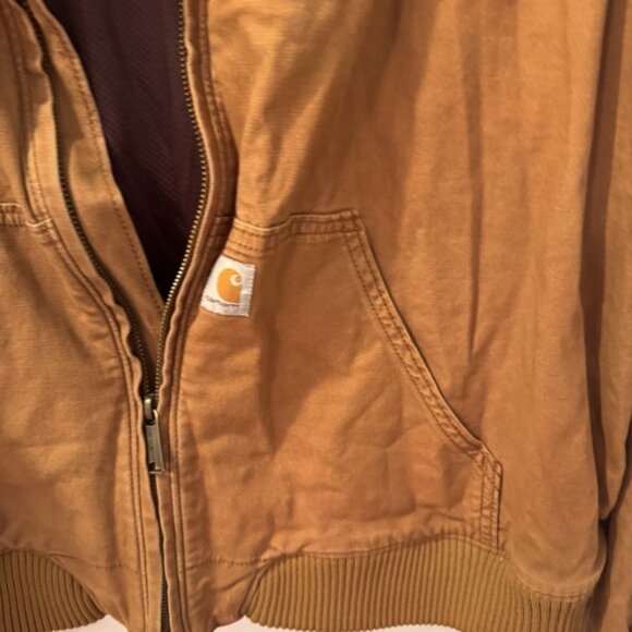 Women's Carhartt jacket Size 2XL 20 Tan Bomber Relaxed Fit Workwear - Picture 2 of 11